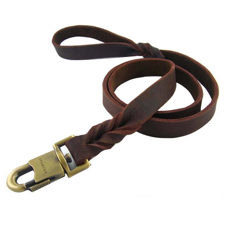 Braided Leather Dog Leash