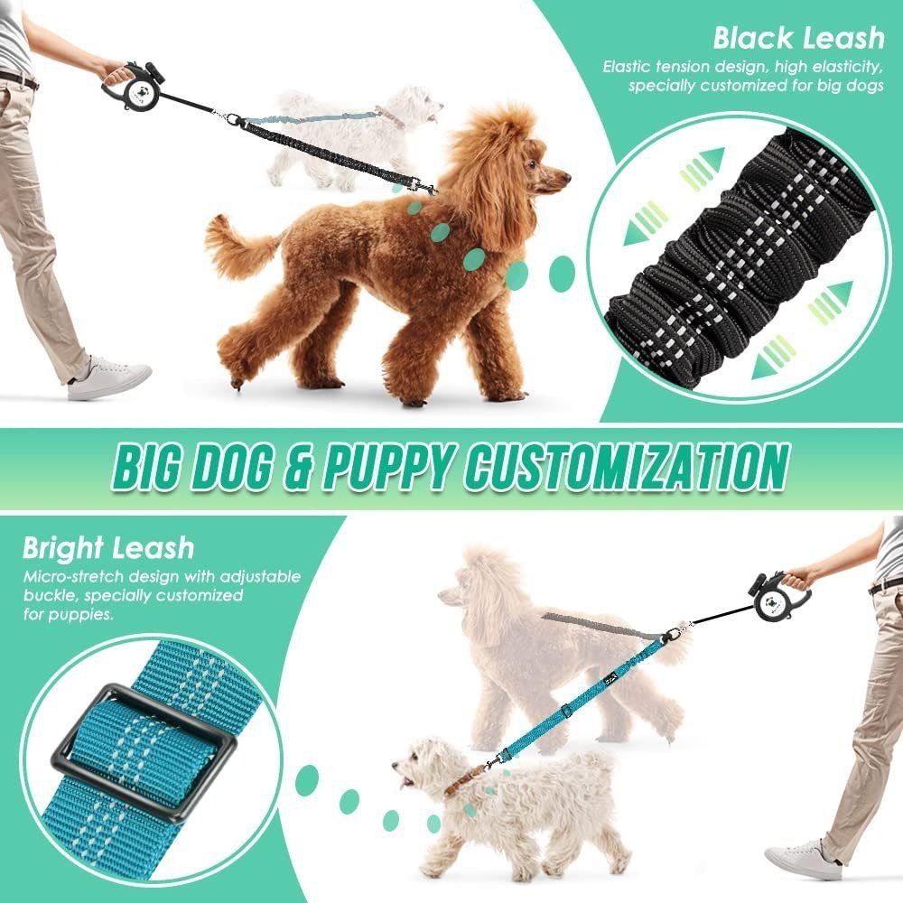 Dual Dog Bungee Leash For Large Breeds