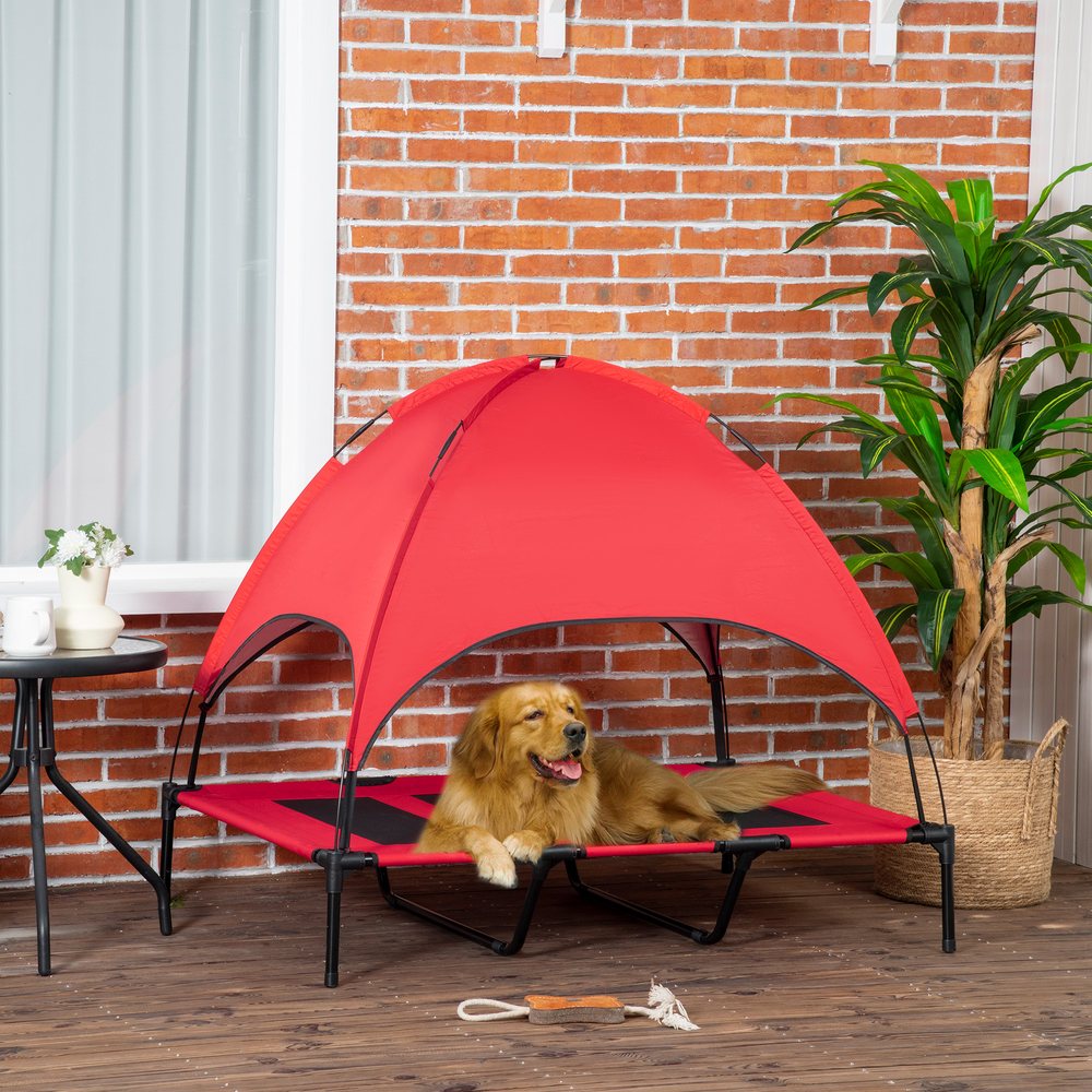 Elevated Dog Cot with UV Canopy Shade