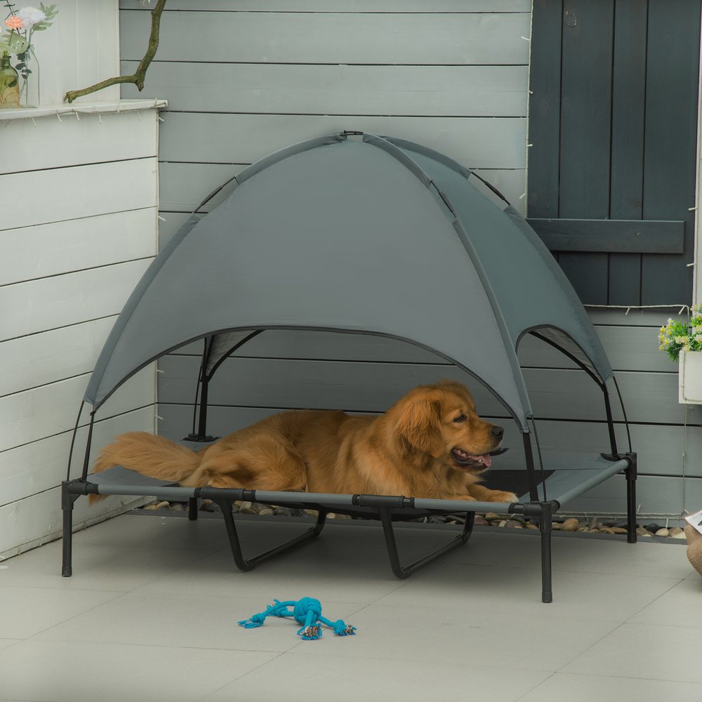 Elevated Dog Cot with UV Canopy Shade