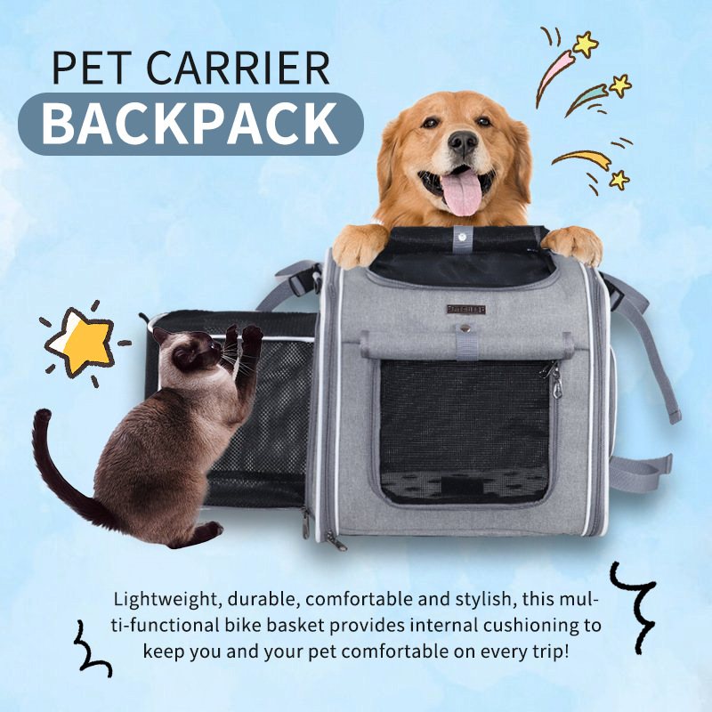 Expandable Soft-Sided Pet Carrier Backpack
