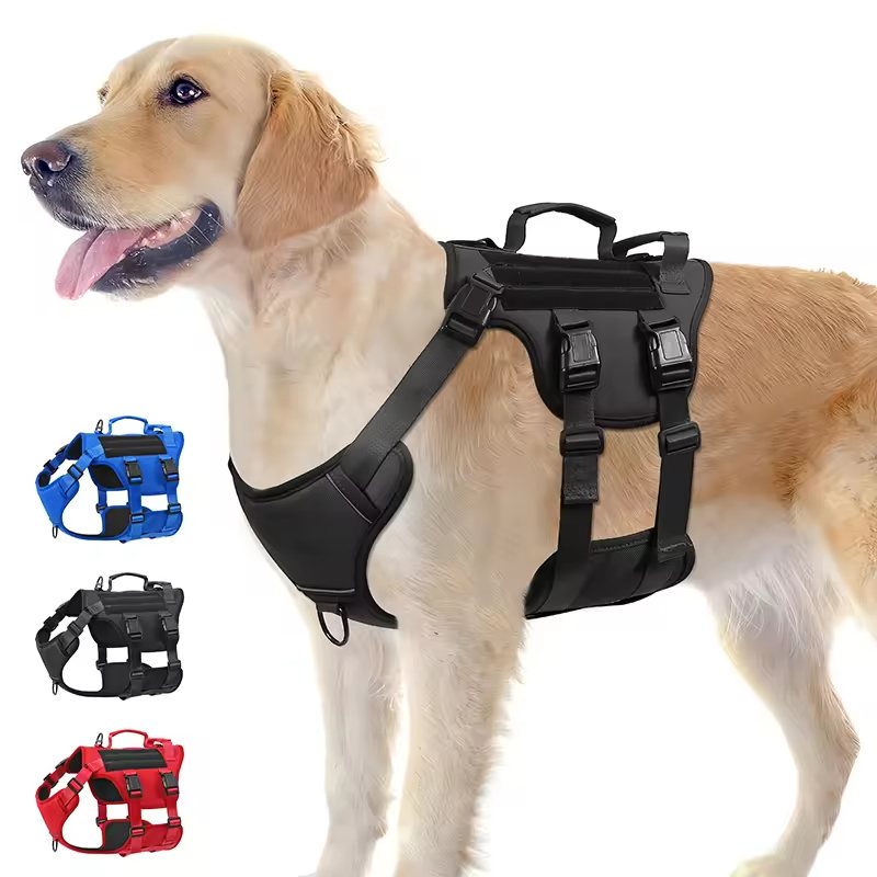 No-Pull Reflective Tactical Dog Vest Harness With Handle