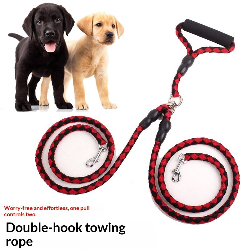 One-To-Two Braided Dual Dog Leash