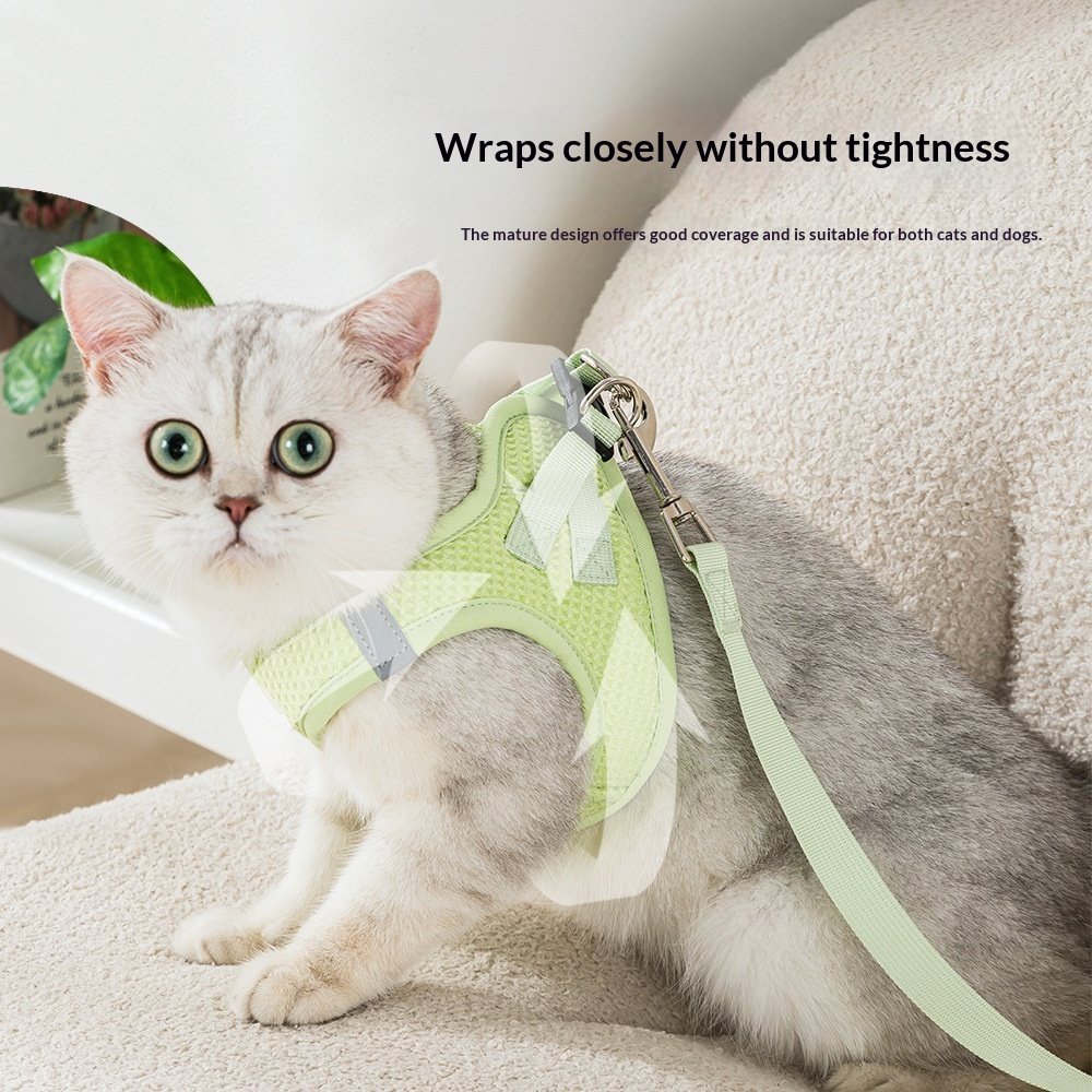 Reflective Mesh Cat Harness With Leash
