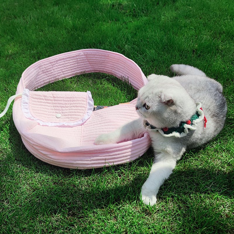 Round Bolster Pet Bed With Pillow