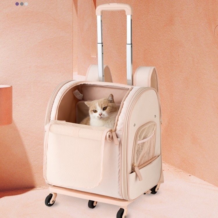 Wheeled Pet Trolley Backpack Carrier
